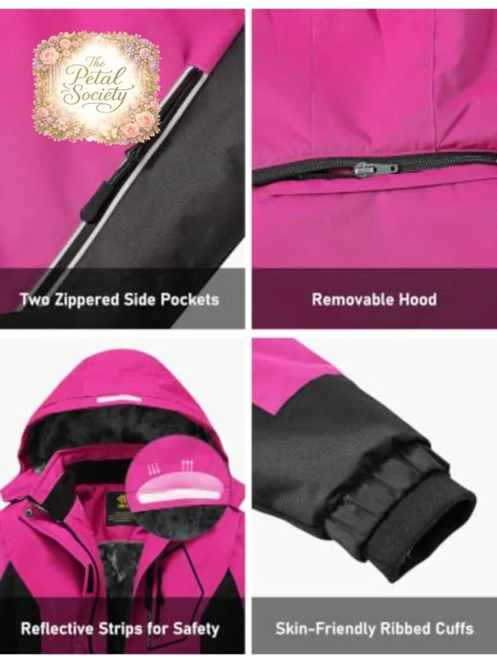 Girls Ski Jacket Winter Snow Coat Fleece Lined Waterproof Snowboard Jacket